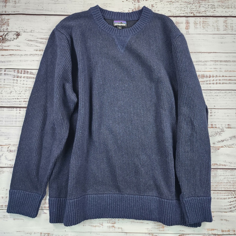 Patagonia Men's‎ Off Country Crewneck Sweater XXL Navy Fisherman Rib Knit 50590